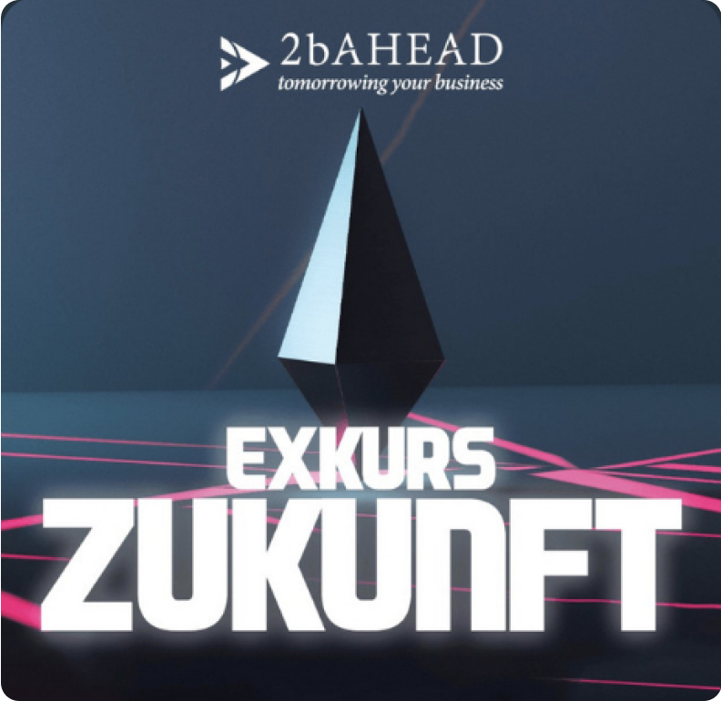 Cover unseres 2b AHEAD Podcasts Exkurs Zukunft